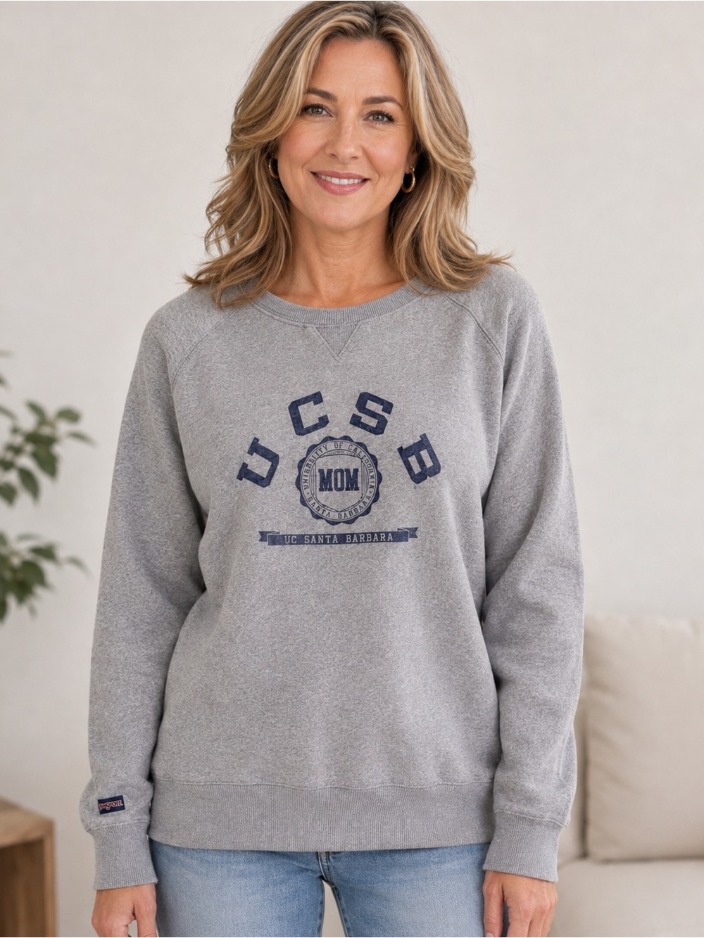 UC Santa Barbara “Mom” Gray Graphic Sweatshirt